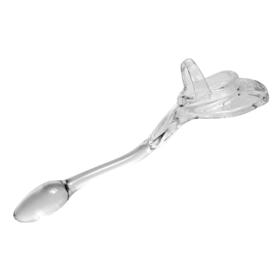 Clear, small 'armour tug lock' butt plug from Perfect Fit, showcasing its smooth design.