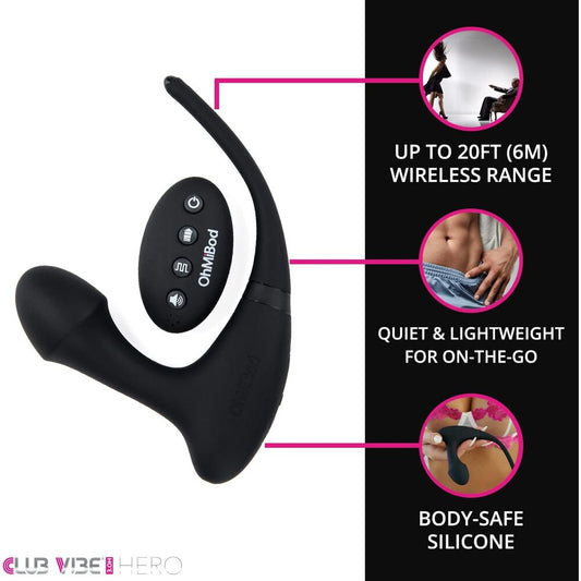 Ohmibod clube vibe 3.oh hero remote control toy, seen in a sleek, modern design