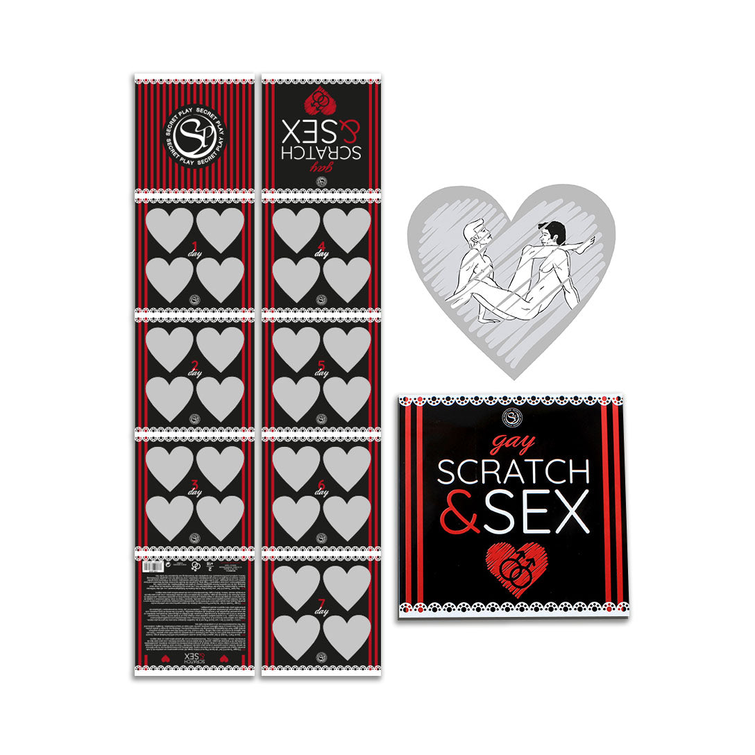 Gay scratch and sex game from various toy brands featuring playful, colourful designs.