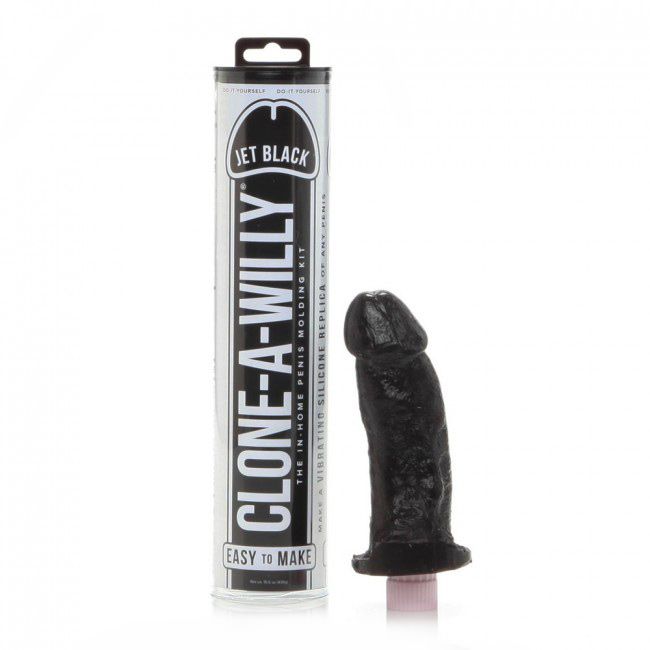 Jet black vibrator from mould your own kit, for thrilling pleasure and custom creations.
