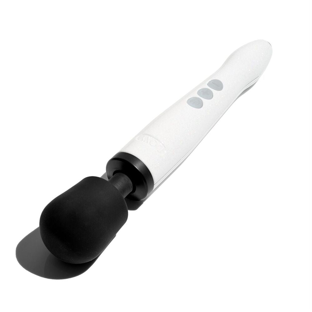 Doxy die-cast wand massager in stardust finish, rechargeable and made of metal.