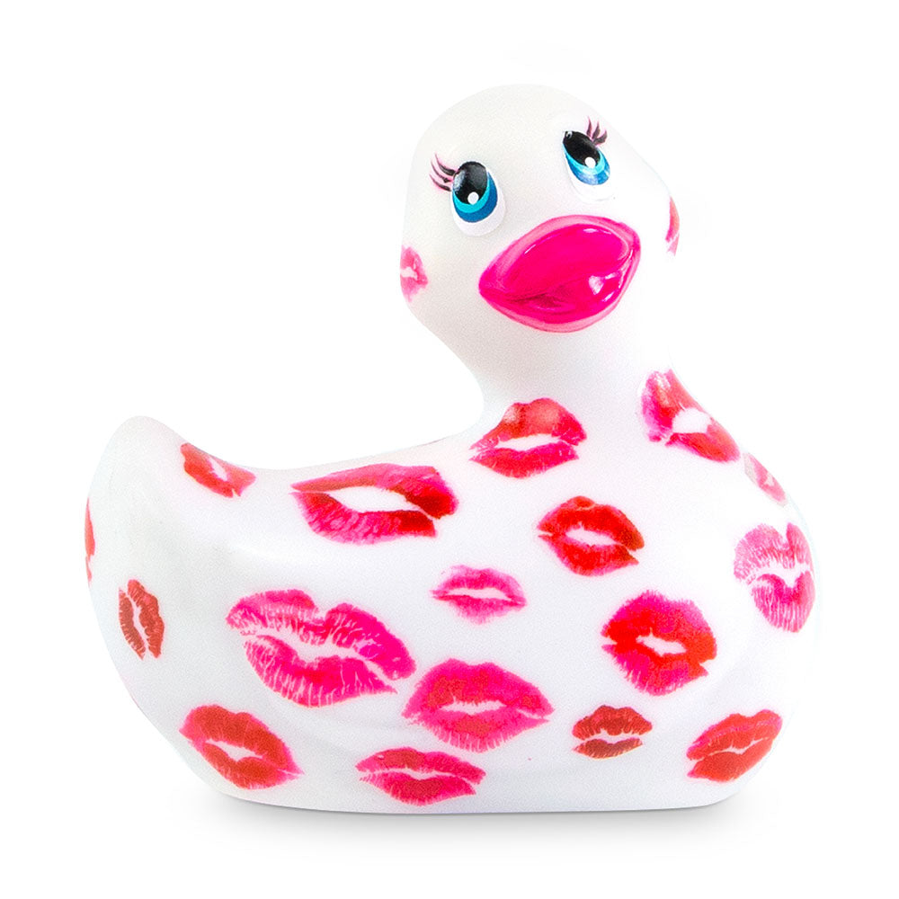 A white and pink 'i rub my duckie romance' vibrator, a fun adult toy from big teaze.