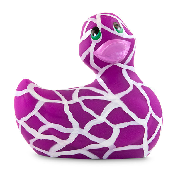 Close-up on a yellow, textured rubber duck toy, part of the Big Teaze range.