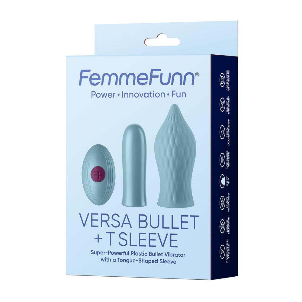 The femmefunn versa bullet vibrator with textured sleeve attachment, for discreet pleasure.