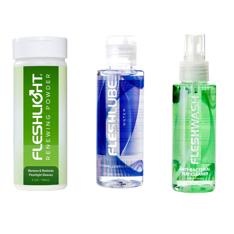 The fleshlight stamina value pack showing a grey textured case with realistic opening.