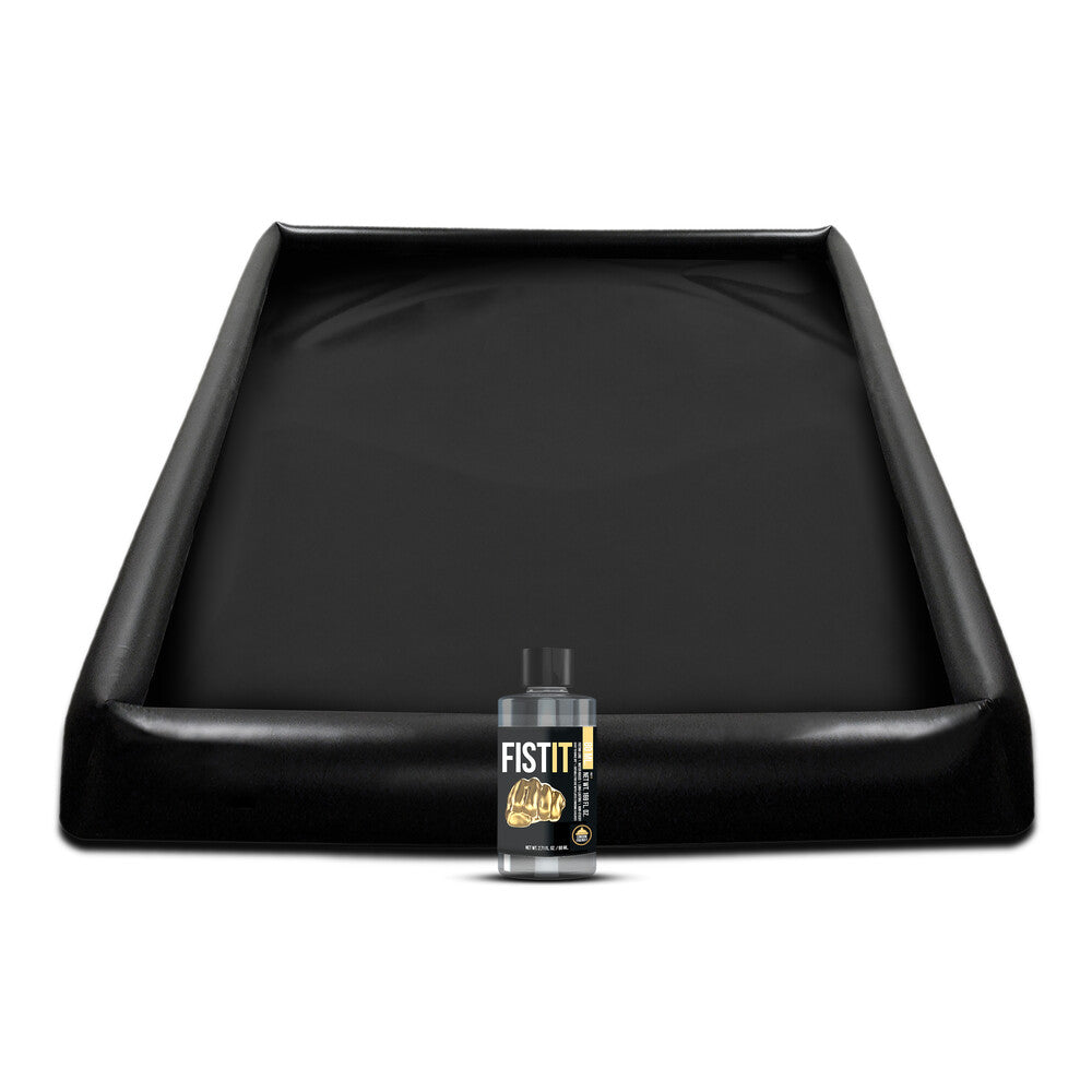 shots toys fist it inflatable black play sheet with lube, large accessory