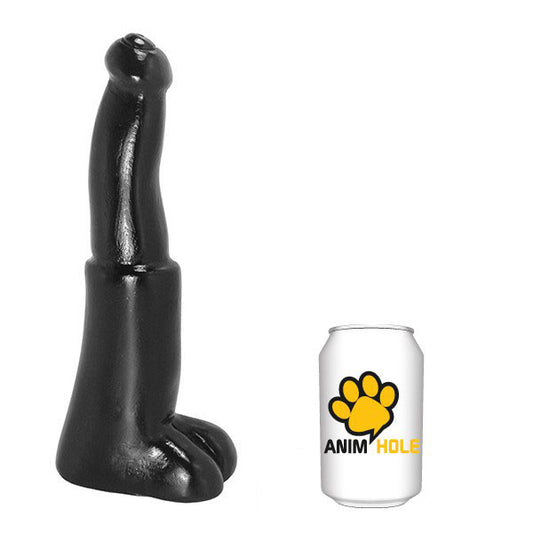 Textured bull dildo in a neutral tone, made from smooth, flexible material for adult use.