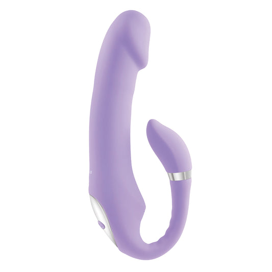 orchid purple c-shaped vibrator from evolved sex toys for clitoral and g-spot stimulation