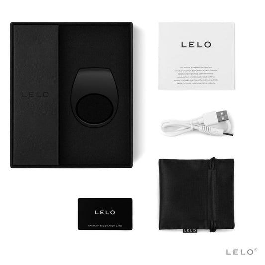 A black couples love ring vibrator from lelo, designed for intimate pleasure.