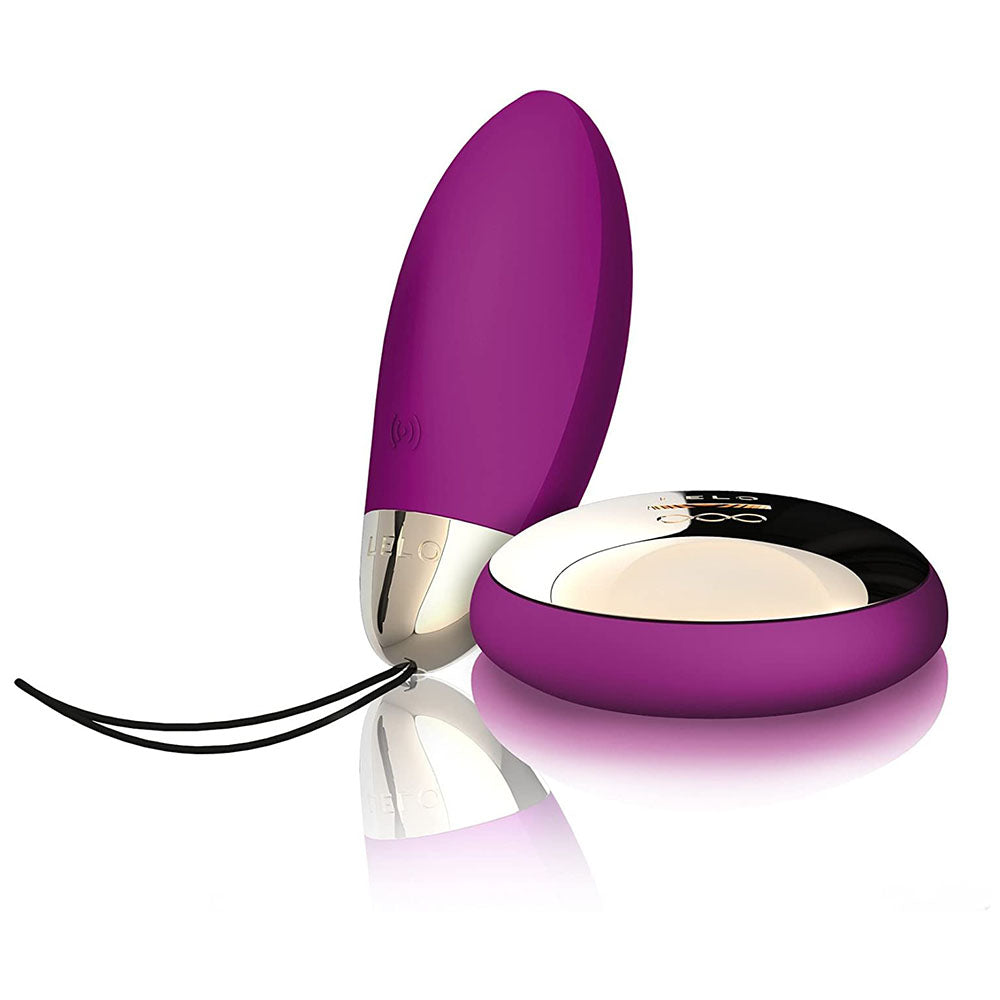 Deep rose Lelo Lyla 2 vibrating bullet, smooth silicone finish for intimate pleasure.