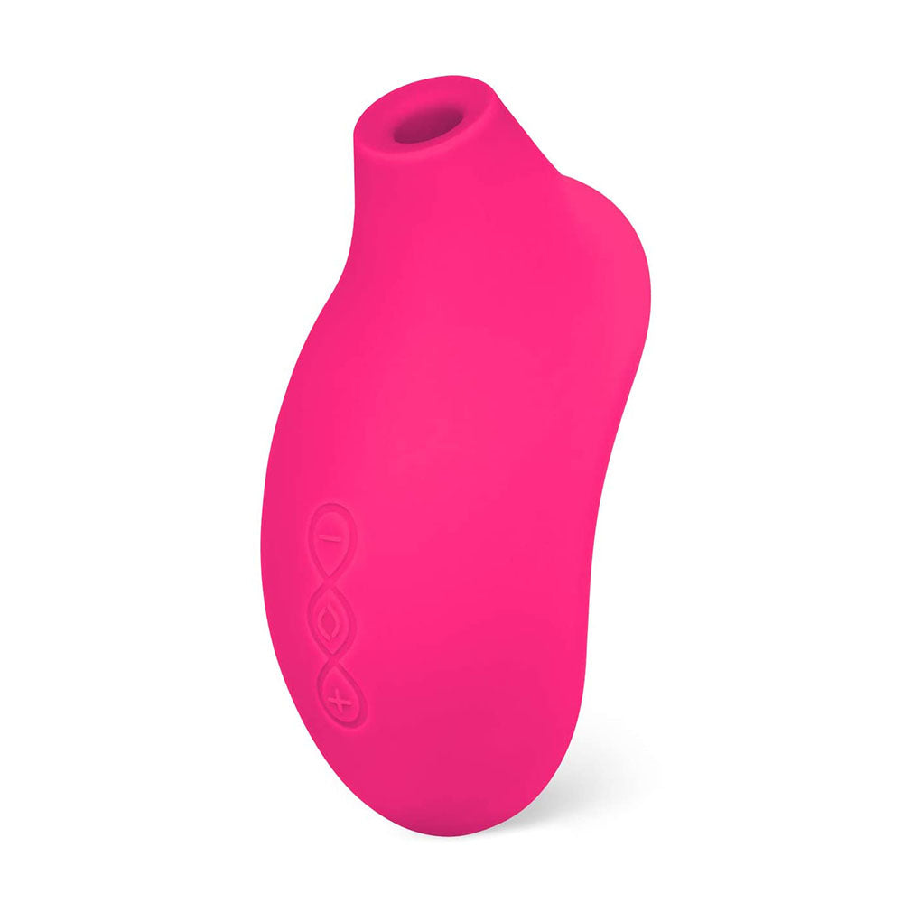 Close-up on a cerise Lelo Sona Cruise 2, a smooth, waterproof vibrator for clitoral stimulation.