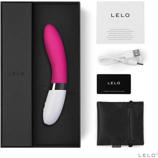 Cerise-coloured g-spot vibrator by Lelo, a smooth and curvy pleasure toy.