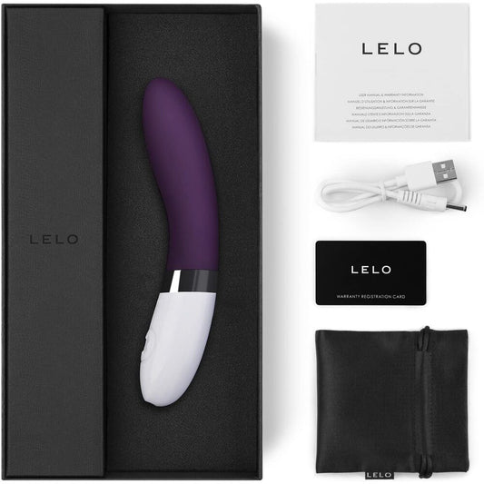 A plum-coloured, smooth silicone g-spot vibrator by lelo, ergonomically shaped for pleasure.