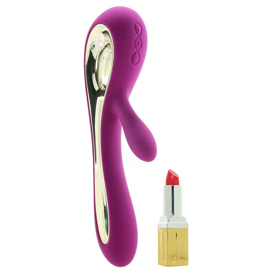 Deep rose-coloured Lelo Soraya 2 dual rabbit vibrator with smooth, body-safe silicone finish.
