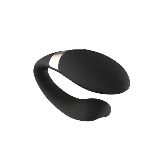 Lelo Tiani Duo couples massager, a luxurious vibrating device for shared pleasure, close up.