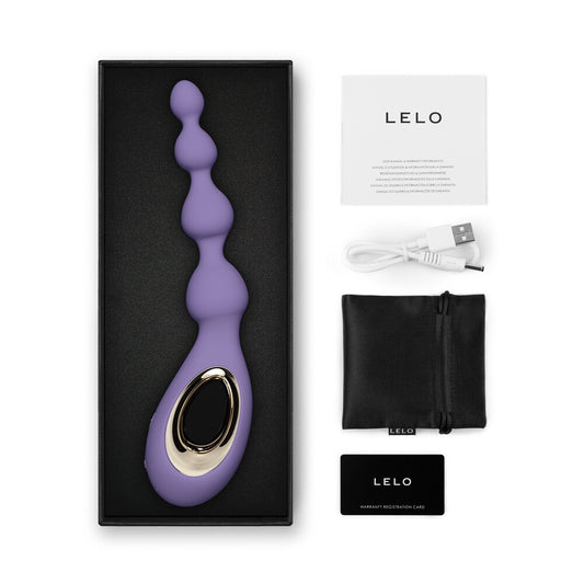 Violet dusk-coloured lelo soraya anal beads massager, designed for intimate pleasure and exploration