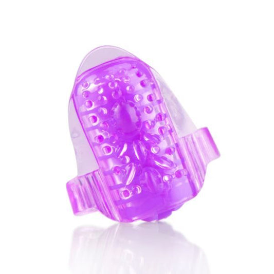 Screaming O LingO tongue vibrator, purple silicone with textured tip for oral pleasure.