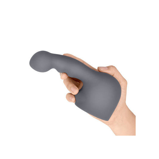 Textured silicone attachment for wand massager, ripple design, weighted for deeper stimulation.