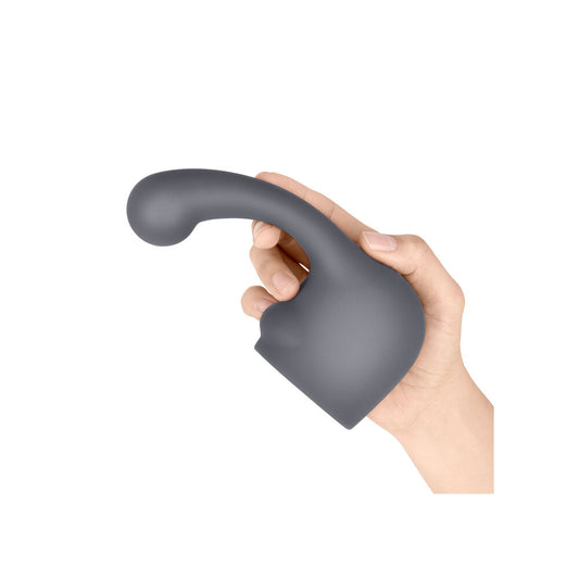 Le Wand Curve attachment, a weighted purple silicone wand head for targeted massage.