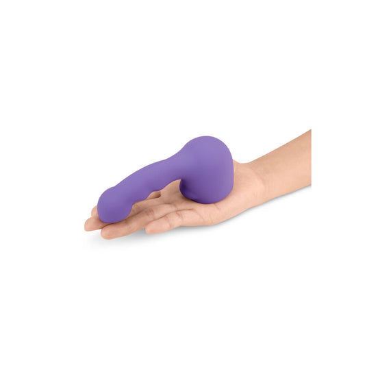 Textured silicone petite wand attachment with rippled design, in a deep purple colour.