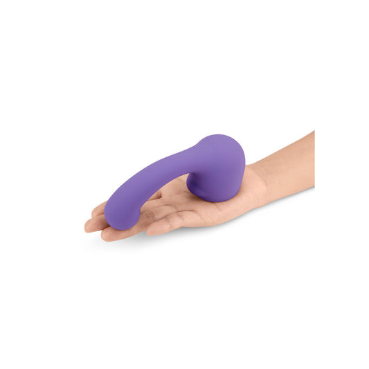 Le Wand Curve petite wand attachment in dusky purple silicone with a weighted feel.