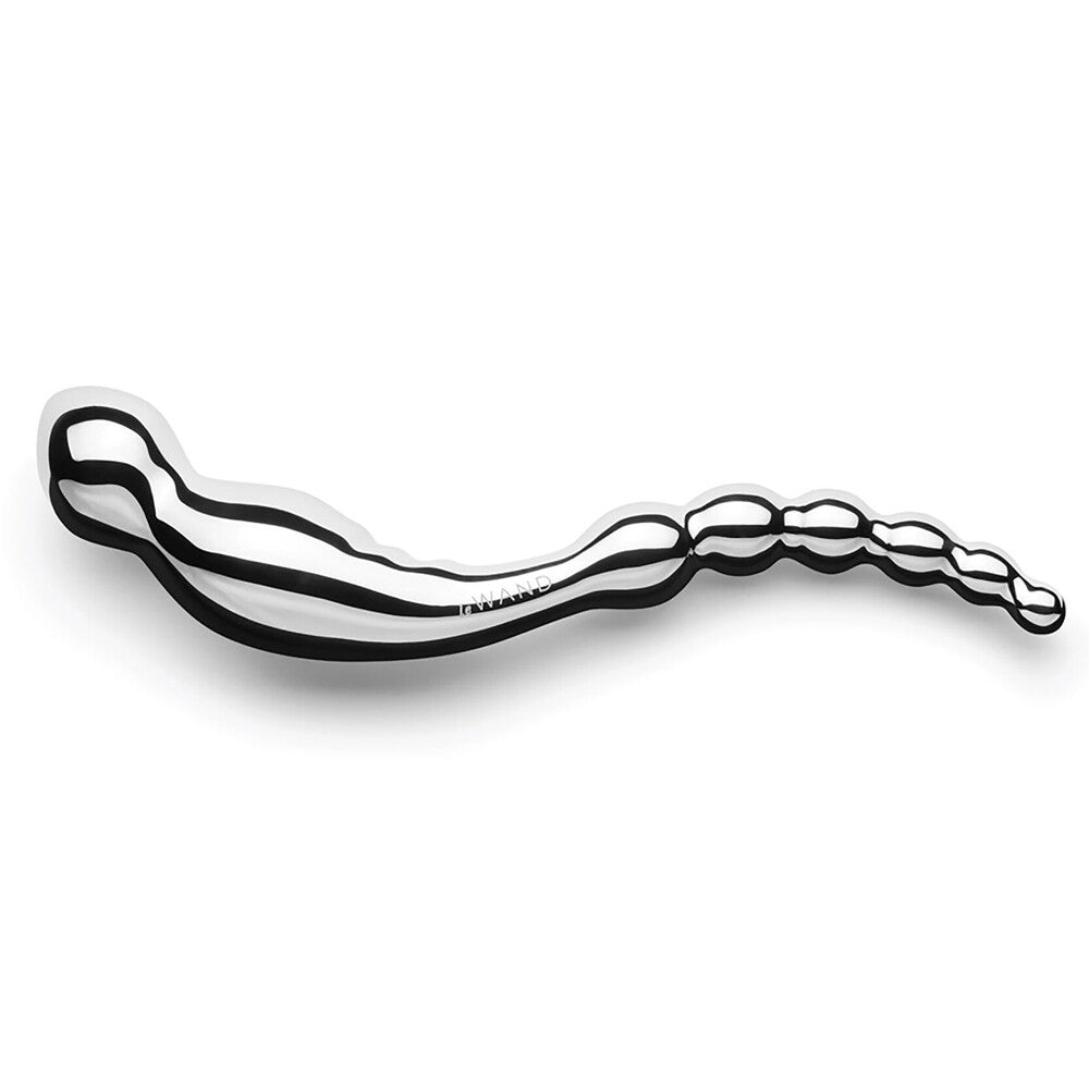 Le Wand swerve double dildo, stainless steel with a smooth, polished finish