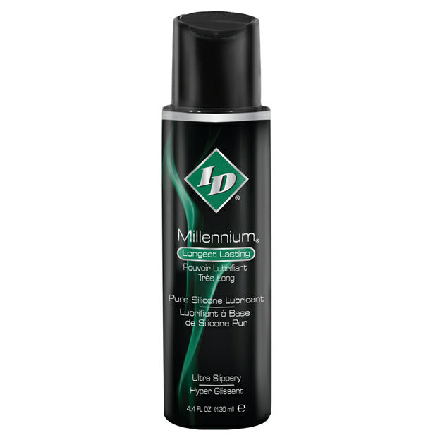 ID Millennium lubricant, a clear, long-lasting personal lubricant in a squeeze bottle, 4.4 oz size.