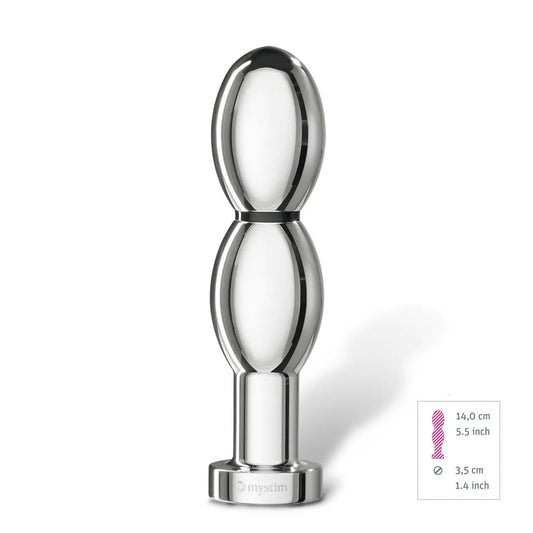 MyStim oh thello estim dildo, made from aluminium for electro sex stimulation.