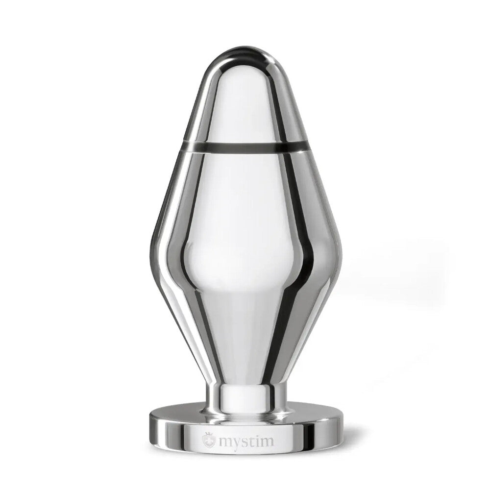 Small, smooth metal electro sex stimulation butt plug, the 'little john' by mystim.