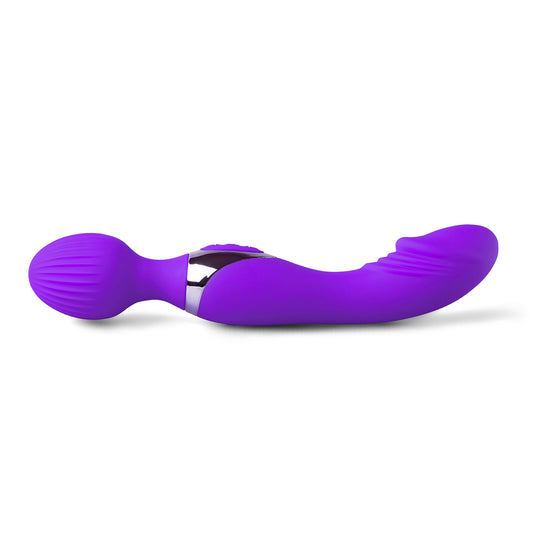 A double-ended purple wand massager from Various Toy Brands with ten speed settings.