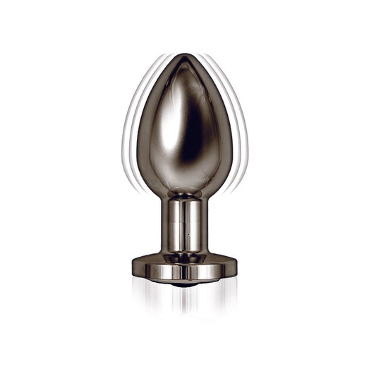 Black vibrating butt plug with remote control from Nasswalk Toys, shiny finish, for anal pleasure.