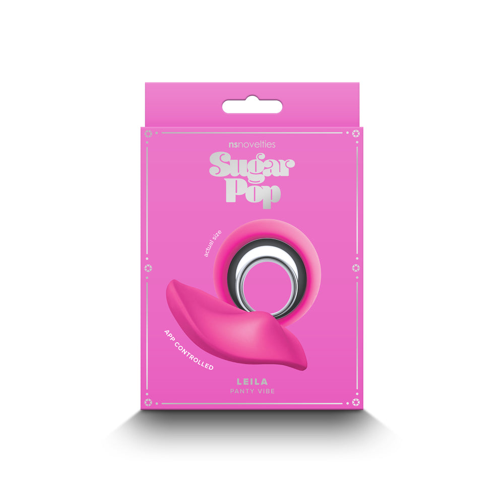 Close-up of the sugar pop leila panty vibe and remote control, a clitoral vibrator.