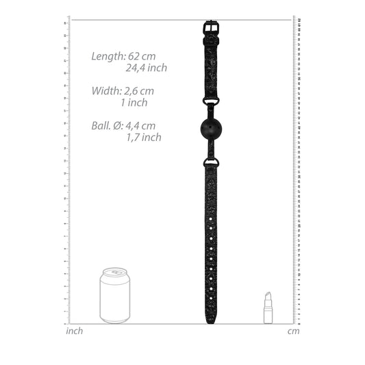 shots toys ouch black ball gag, breathable fabric, luxury finish for role play