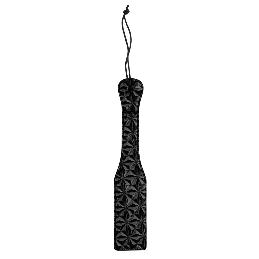 shots toys ouch black paddle with a smooth, luxury finish for playful spanking.