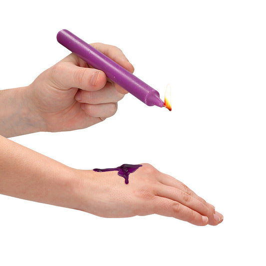 Four large teasing wax candles in vibrant colours, ideal for bath and massage play