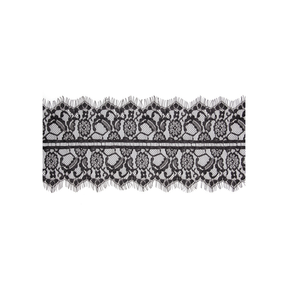 Shots Toys ouch lace mask in black with adjustable straps for playful nights in.