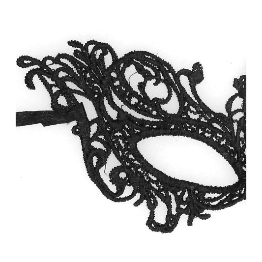 Royal ouch lace eye mask in black, a stylish accessory for restful sleep.