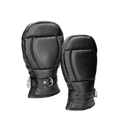 Black neoprene dog glove mitts from shots toys, designed for puppy play and restraint.