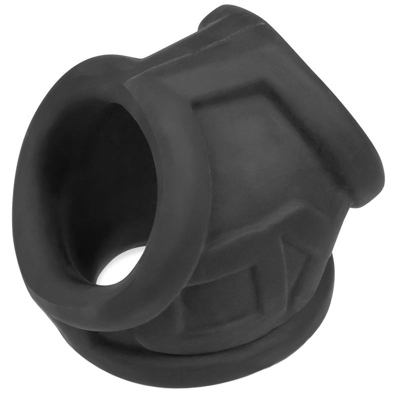 Black ice silicone power sling from oxballs, a love ring designed for thrilling male enhancement.