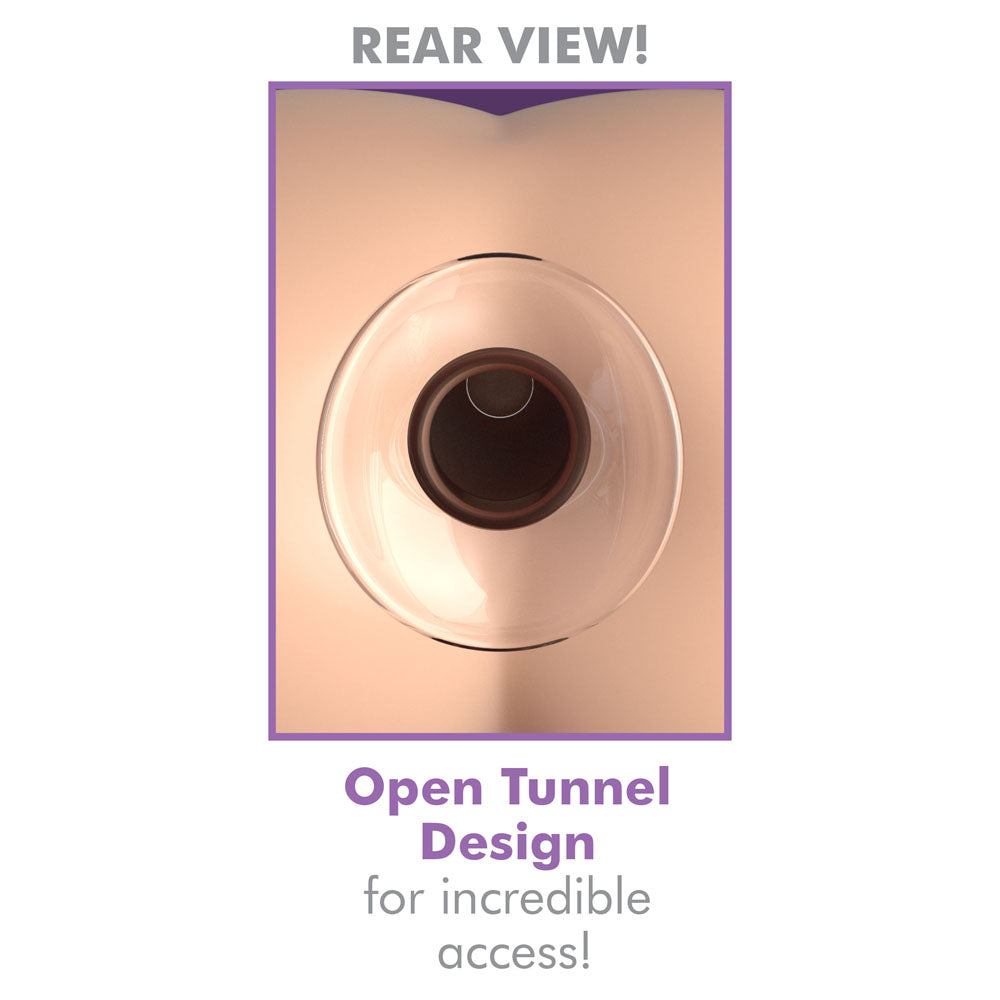 PipeDream beginners glass anal gaper with a clear finish for tunnel stretching.