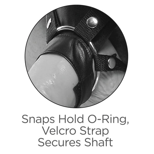 Flesh-coloured, dual-ended strap-on dildo from pipedream featuring two cocks joined together with a hollow core.