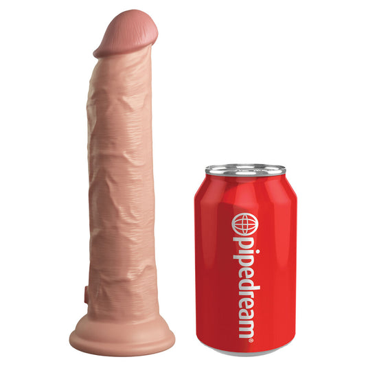 Flesh pink, dual density, 9-inch vibrating penis dildo; a cock by pipedream.
