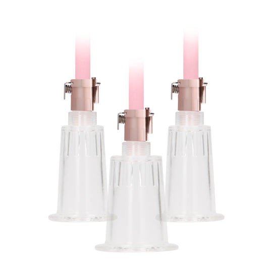 Shots Toys clitoral and nipple pump set in a fetching rose colour, for enhanced pleasure.