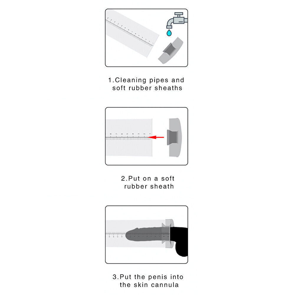 Black silicone pump sleeve for penis enlargement devices, offering enhanced comfort and grip.