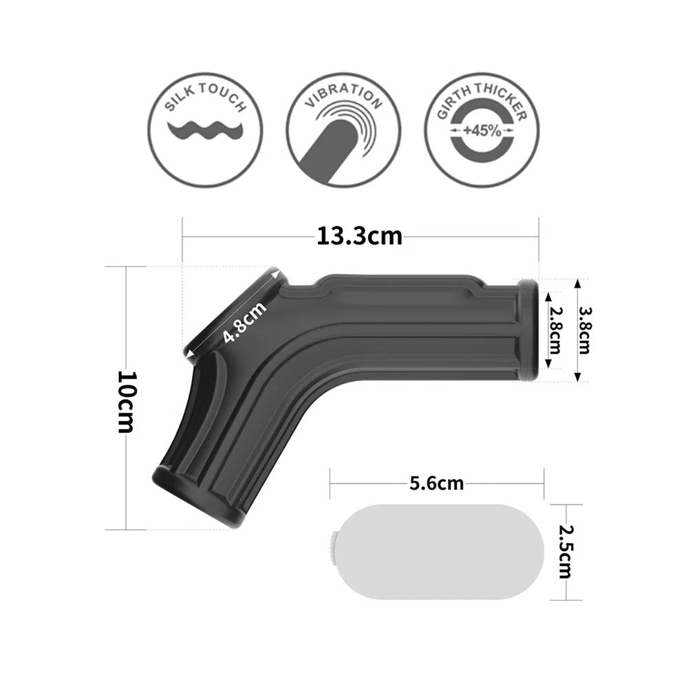 Lovetoy ridge vibrating penis sleeve, textured grey silicone for enhanced pleasure and stimulation