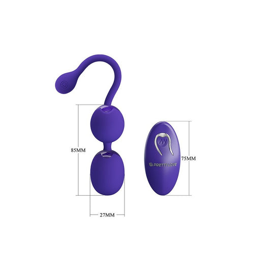Pretty Love kegel balls for pelvic floor exercise, remote controlled, pink silicone.