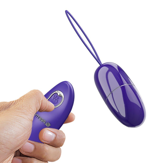 pretty love selkie youth vibrating egg with remote control, smooth purple silicone.