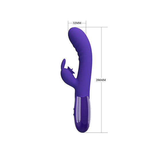 Pretty Love Cerberus youth rabbit vibrator, purple and white, with a smooth finish, bunny vibrator