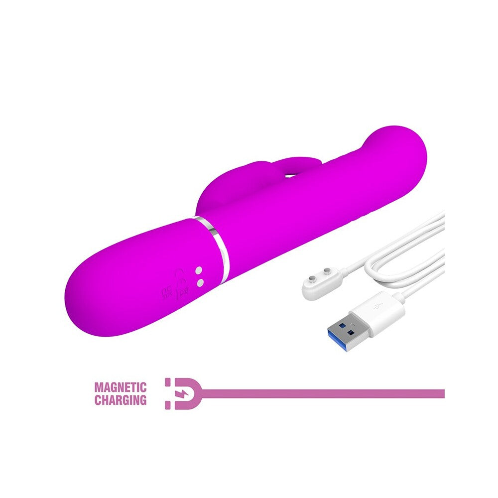 Pretty Love Coale rechargeable rabbit vibrator in a smooth, skin-safe material, perfect for sensual play.