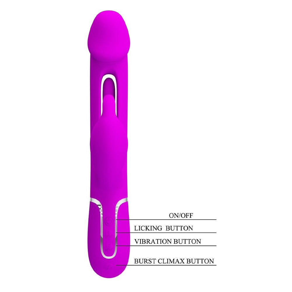 Pretty Love Kampas rechargeable rabbit vibrator, a pale pink pleasure product with bunny ears.